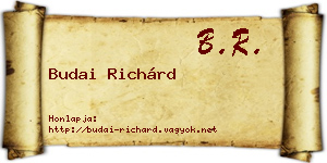 Budai Richárd névjegykártya